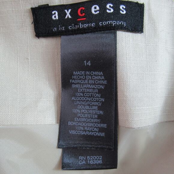 Axcess Skirt Women 14 Beige Embroidered Floral A Line Flowy Preppy Rich Girl NWT - Picture 2 of 7